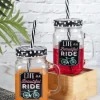 Mason Mug With Straw Set Of 2 (Each 450 Ml)