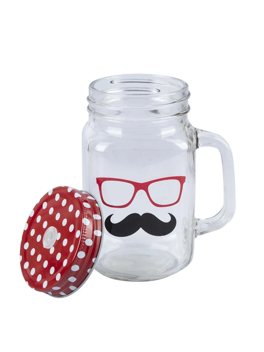 Mason Mug With Straw Set Of 2 (Each 450 Ml)