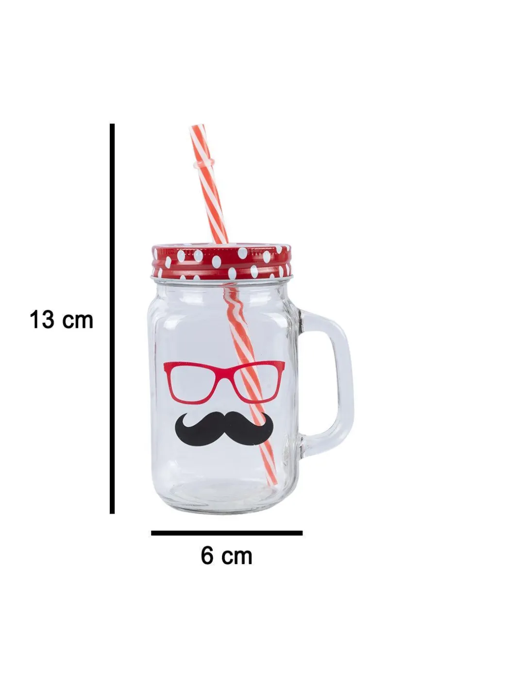 Mason Mug With Straw Set Of 2 (Each 450 Ml)