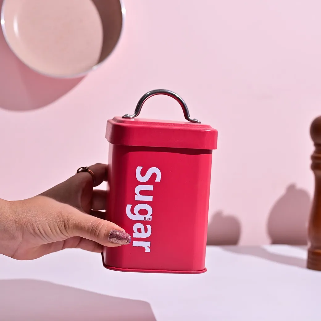 Matte Red Tea & Sugar Storage Jars