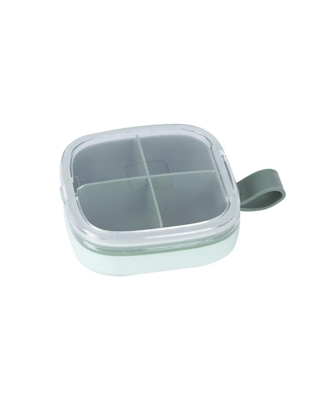 Medicine Box with 4 Sections, Olive Green, Plastic