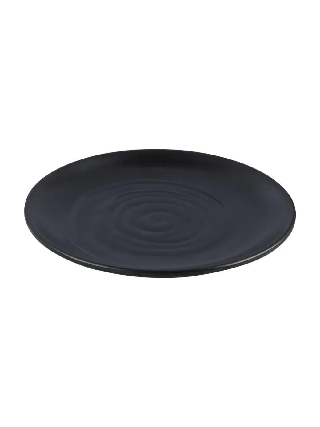 Melamine Black Round Quarter Plate (Set of 6)