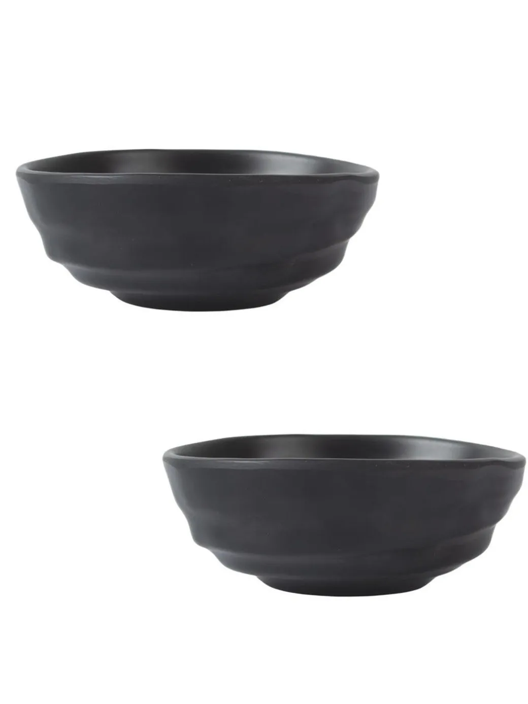 Melamine Black Round Serving Bowl (Set of 2)