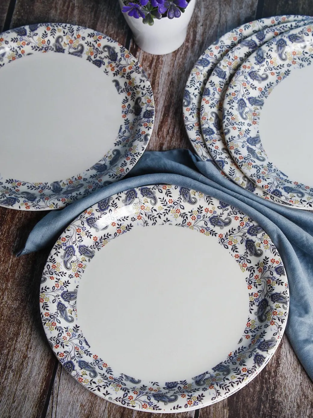 Melamine White Round Quarter Plate (Set of 6)