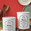 Metal Biscuite & Namkeen Jar Set - Each Ivory & 1700 Ml