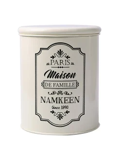 Metal Biscuite & Namkeen Jar Set - Each Ivory & 1700 Ml