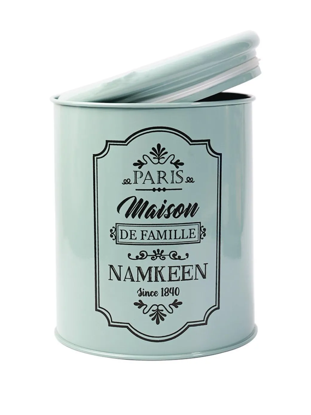 Metal Biscuite & Namkeen Jar Set - Green & Each 1700 Ml