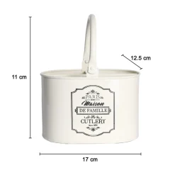 Metal Cutlery Holder - ivory