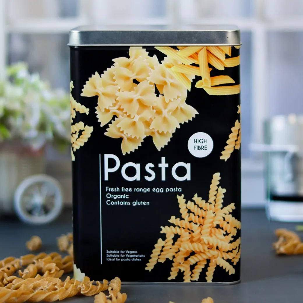 Metal Pasta Jar - Black, 3000Ml