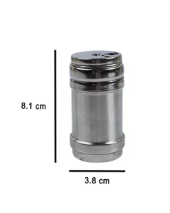 Metal Salt & Pepper Shakers, Silver, Stainless Steel, Set of 2