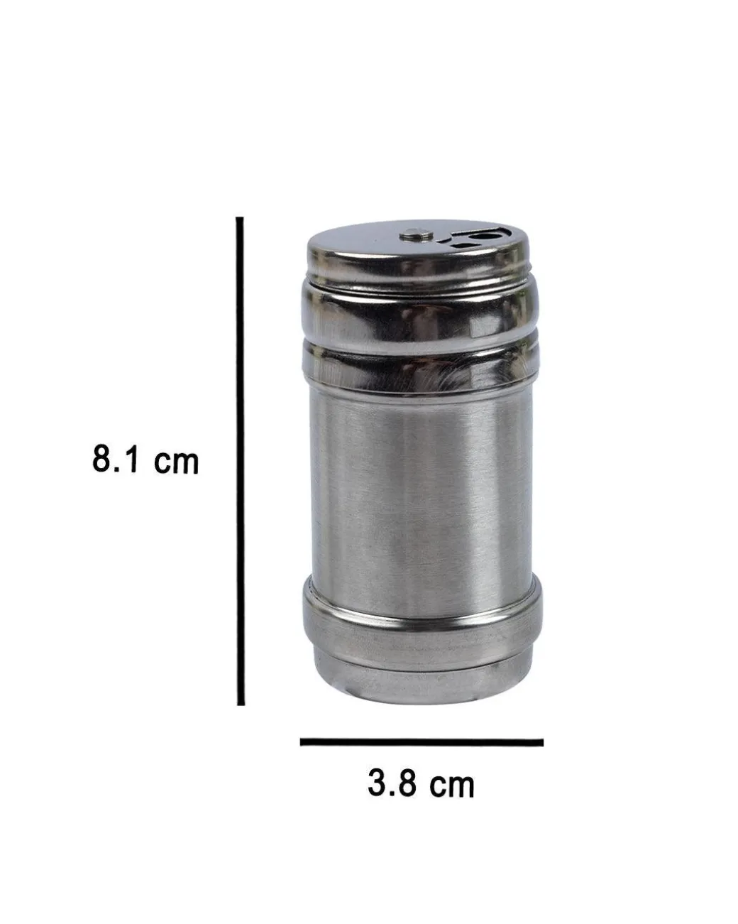 Metal Salt & Pepper Shakers, Silver, Stainless Steel, Set of 2