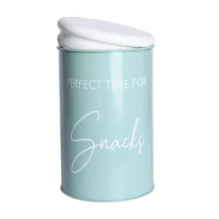 Metal Snacks Storage Jar - Light Green, 900 Ml