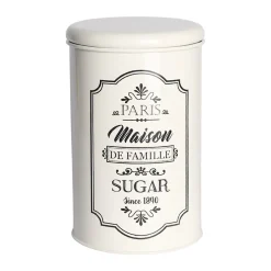 Metal Sugar Jar - Ivory & 900 Ml