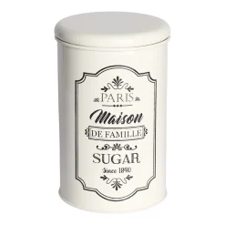 Metal Sugar Jar - Ivory & 900 Ml