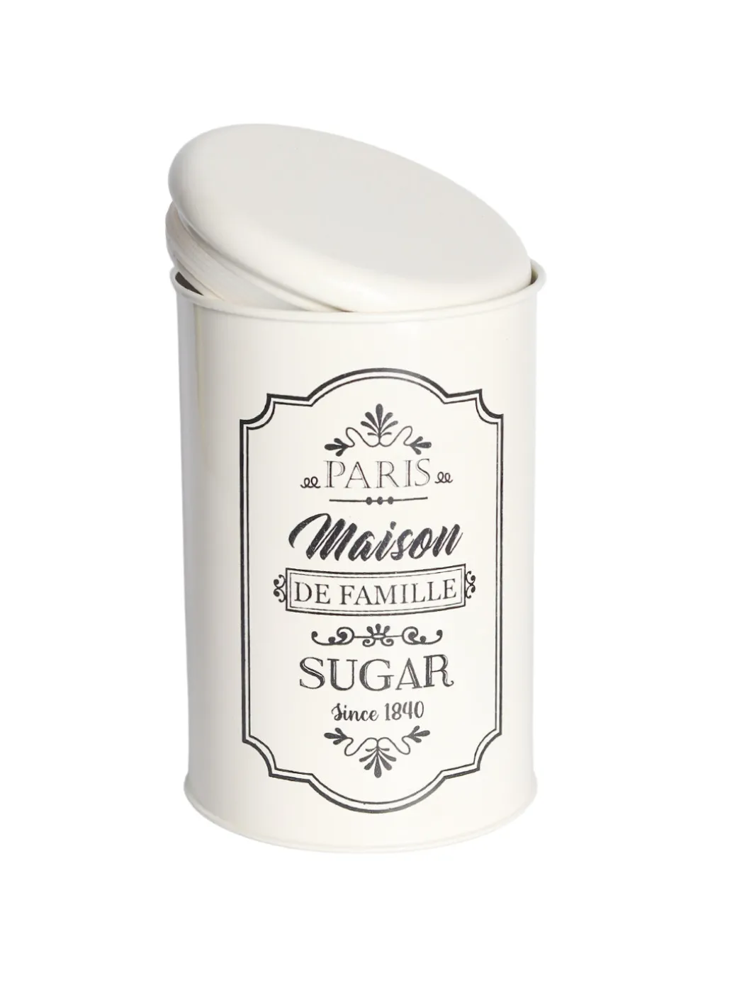Metal Sugar Jar - Ivory & 900 Ml