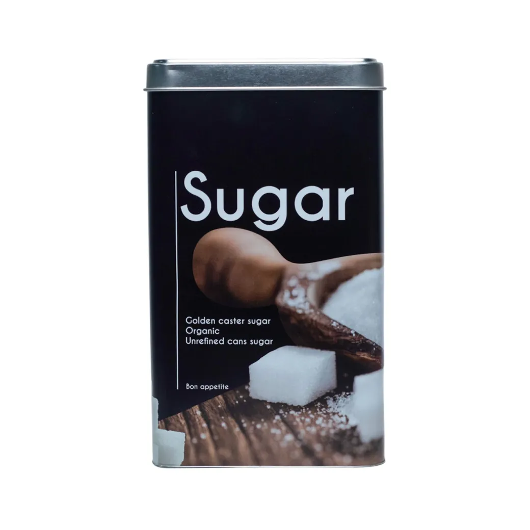 Metal Sugar Storage Jar - Black, 2050Ml