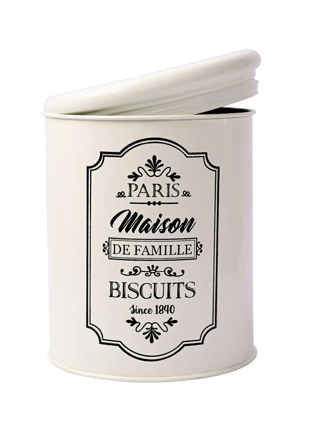 Metal Tea & Sugar Jar (Each 900 Ml) + Cookie & Namkeen Jar (Each 1700 Ml) - Ivory, Set Of 4