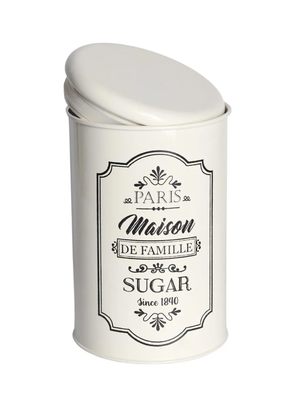 Metal Tea & Sugar Jar (Each 900 Ml) + Cookie & Namkeen Jar (Each 1700 Ml) - Ivory, Set Of 4