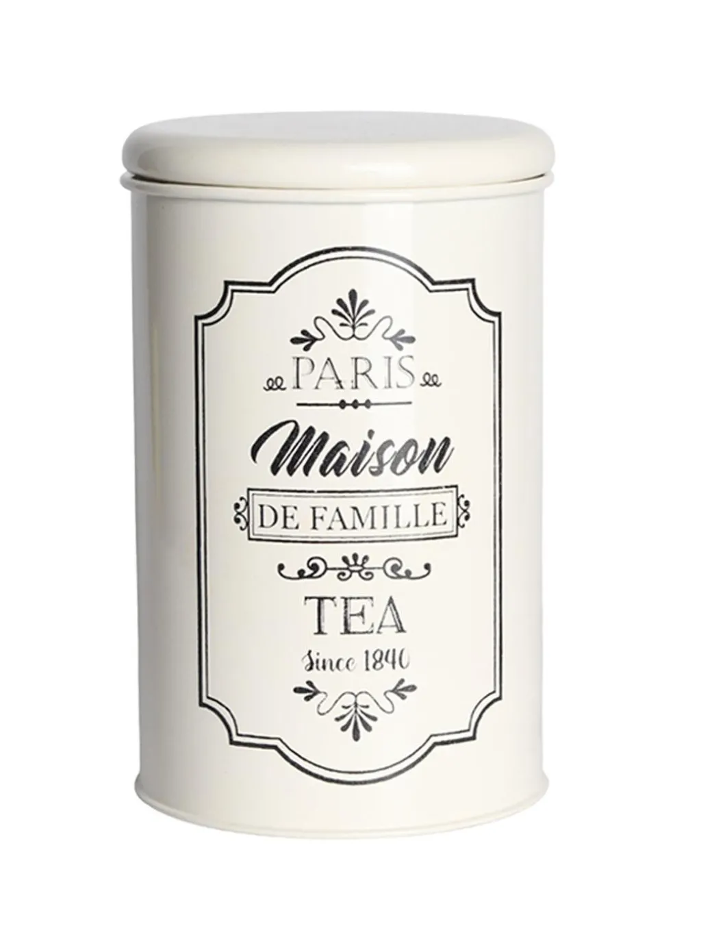 Metal Tea & Sugar Jar (Each 900 Ml) + Cookie & Namkeen Jar (Each 1700 Ml) - Ivory, Set Of 4