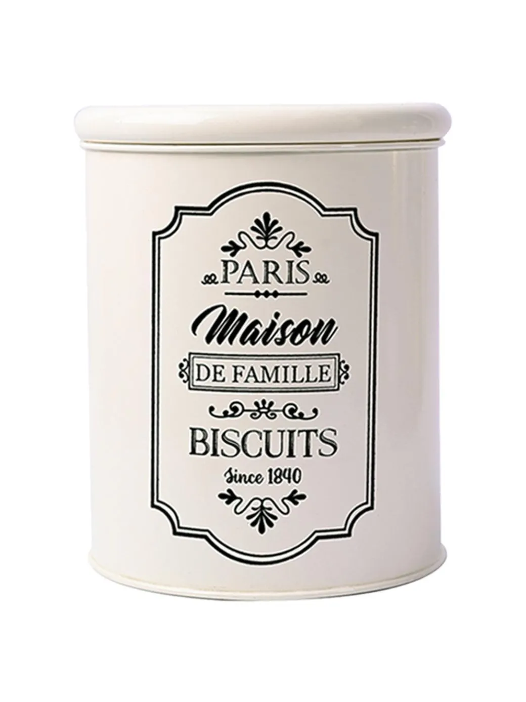 Metal Tea & Sugar Jar (Each 900 Ml) + Cookie & Namkeen Jar (Each 1700 Ml) - Ivory, Set Of 4