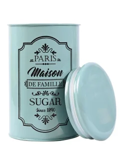 Metal Tea & Sugar Jar (Each 900 Ml) + Cookie & Namkeen Jar (Each 1700 Ml) - Green, Set Of 4