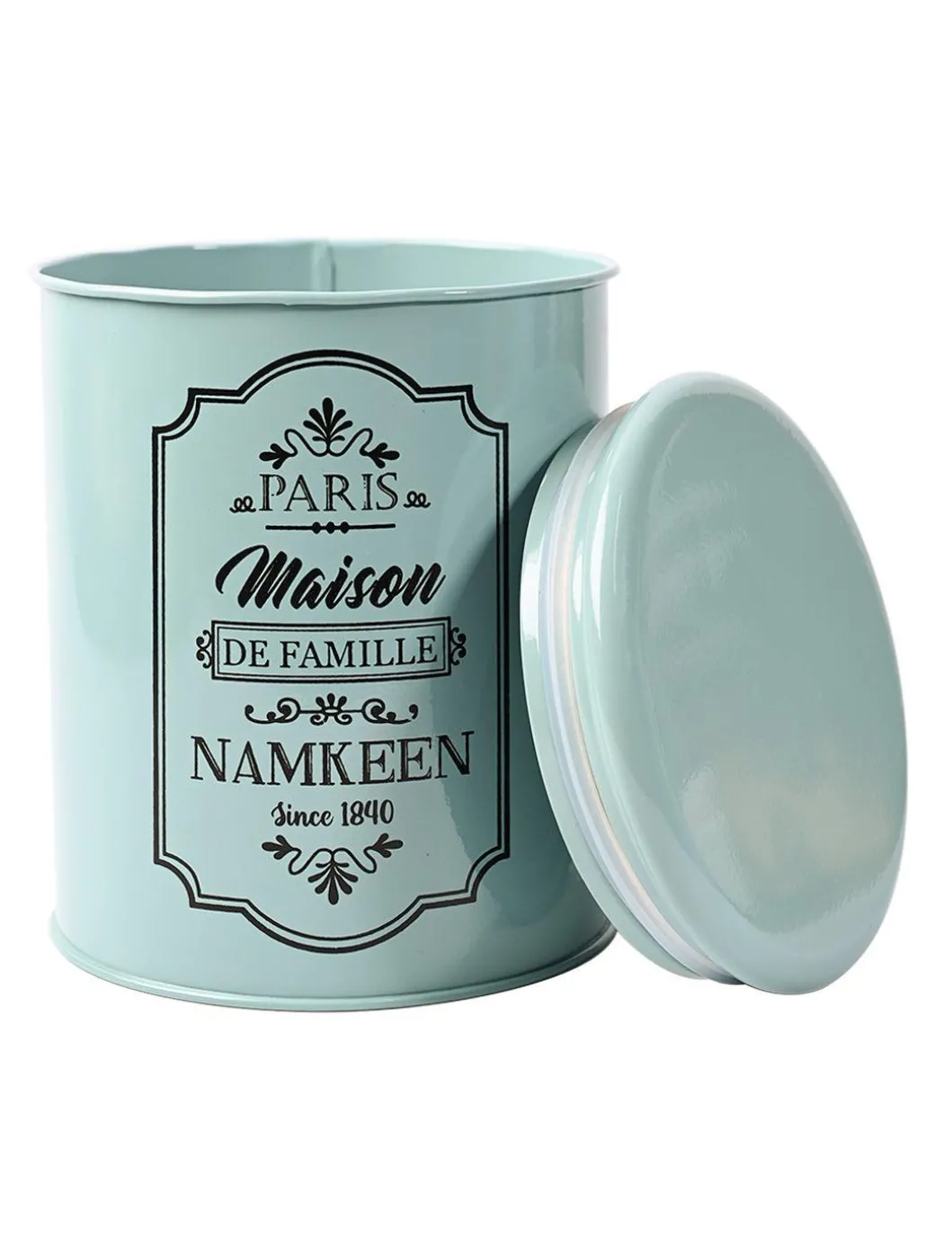 Metal Tea & Sugar Jar (Each 900 Ml) + Cookie & Namkeen Jar (Each 1700 Ml) - Green, Set Of 4