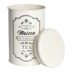 Metal Tea & Sugar Jar Set - Each Ivory & 900 Ml