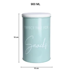Metal Tea, Sugar, Coffee, Cookie & Snack Jar - Set Of 5 & Each 900 Ml