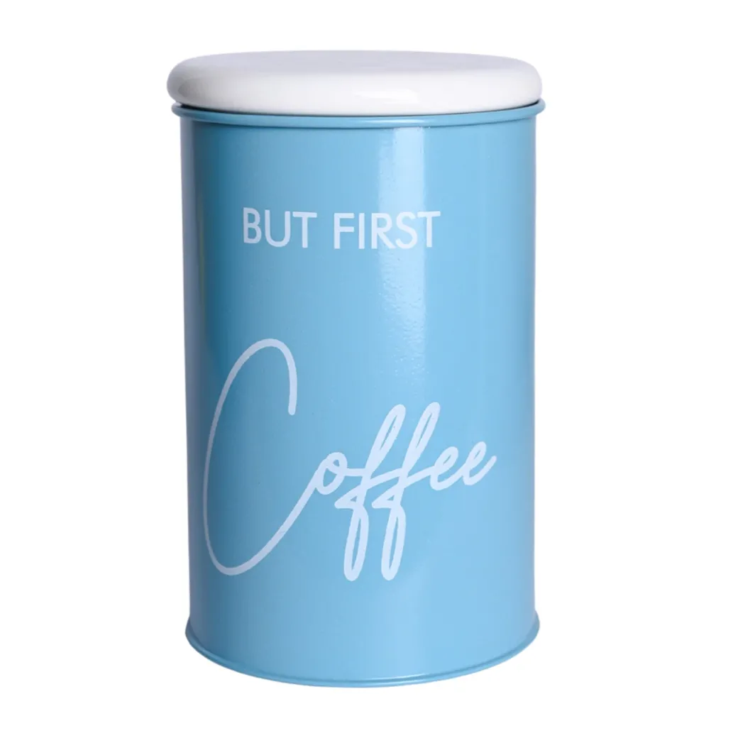 Metal Tea, Sugar, Coffee, Cookie & Snack Jar - Set Of 5 & Each 900 Ml