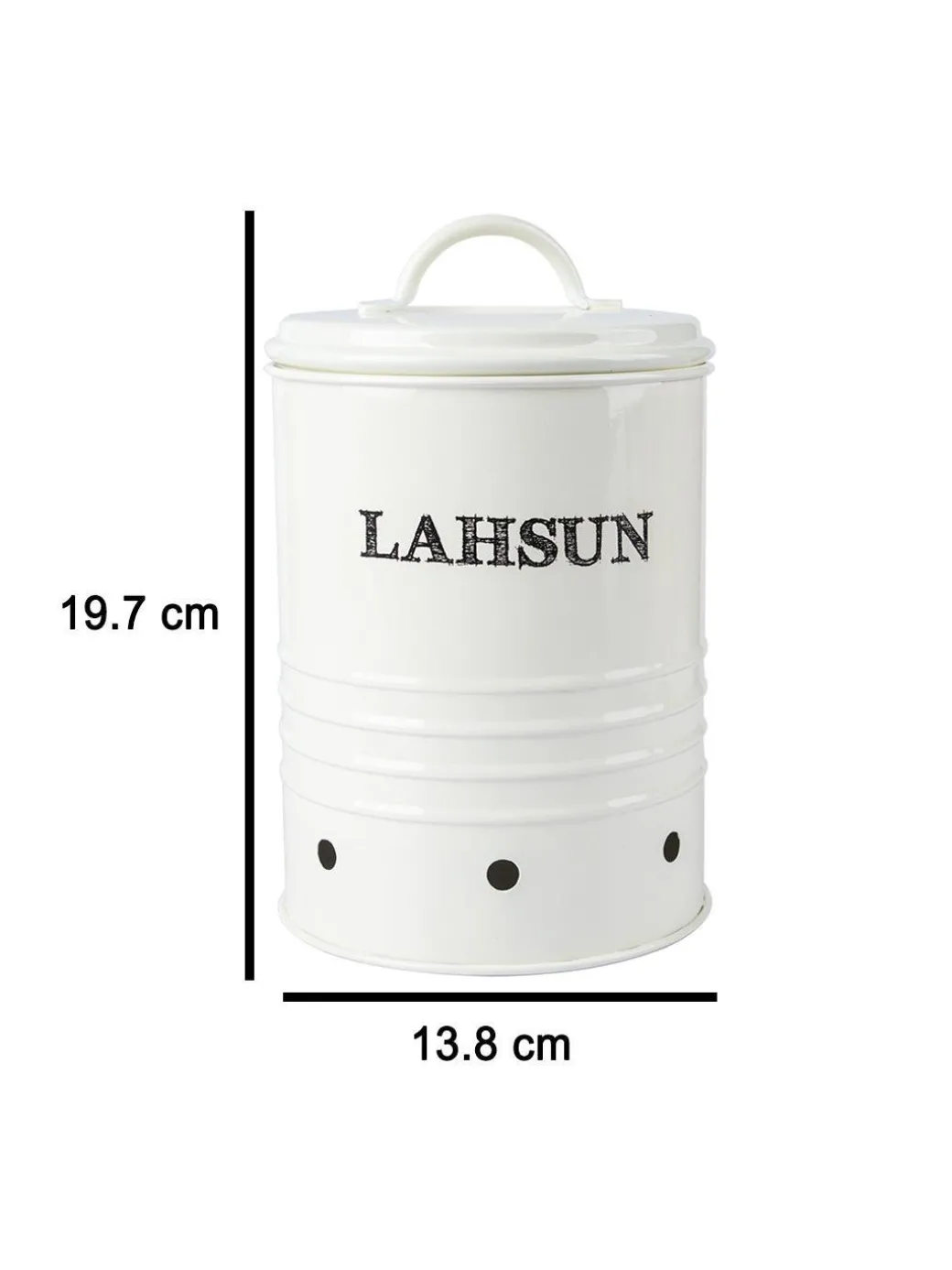 Mild Steel White Cylindrical Lahsun Jar