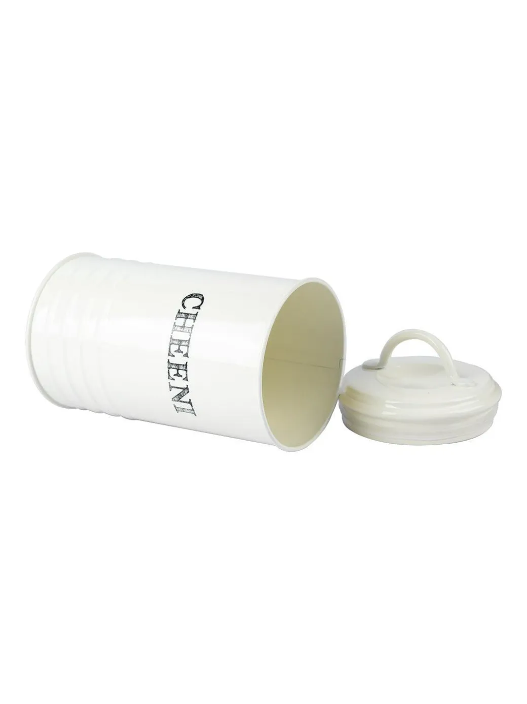Mild Steel White Cylindrical Cheeni Jar (1200ML)
