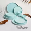 Minto Blue Sparkle Melamine Dinner Set – 12 Pcs