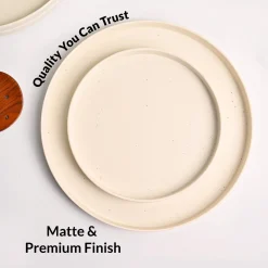 Minto Cream Sparkle Melamine Dinner Set – 12 Pcs