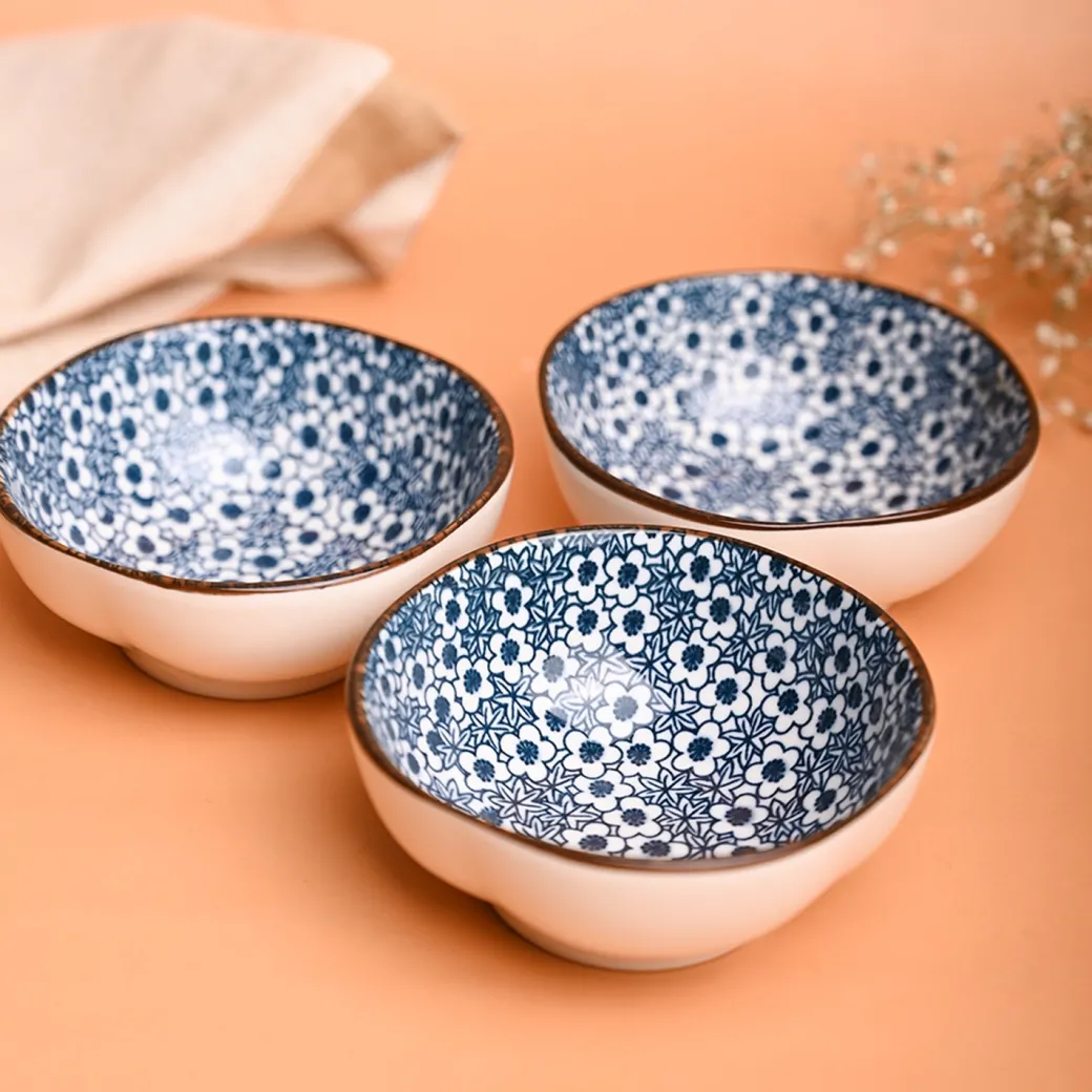 100Ml Blue Bowl Set Of 3