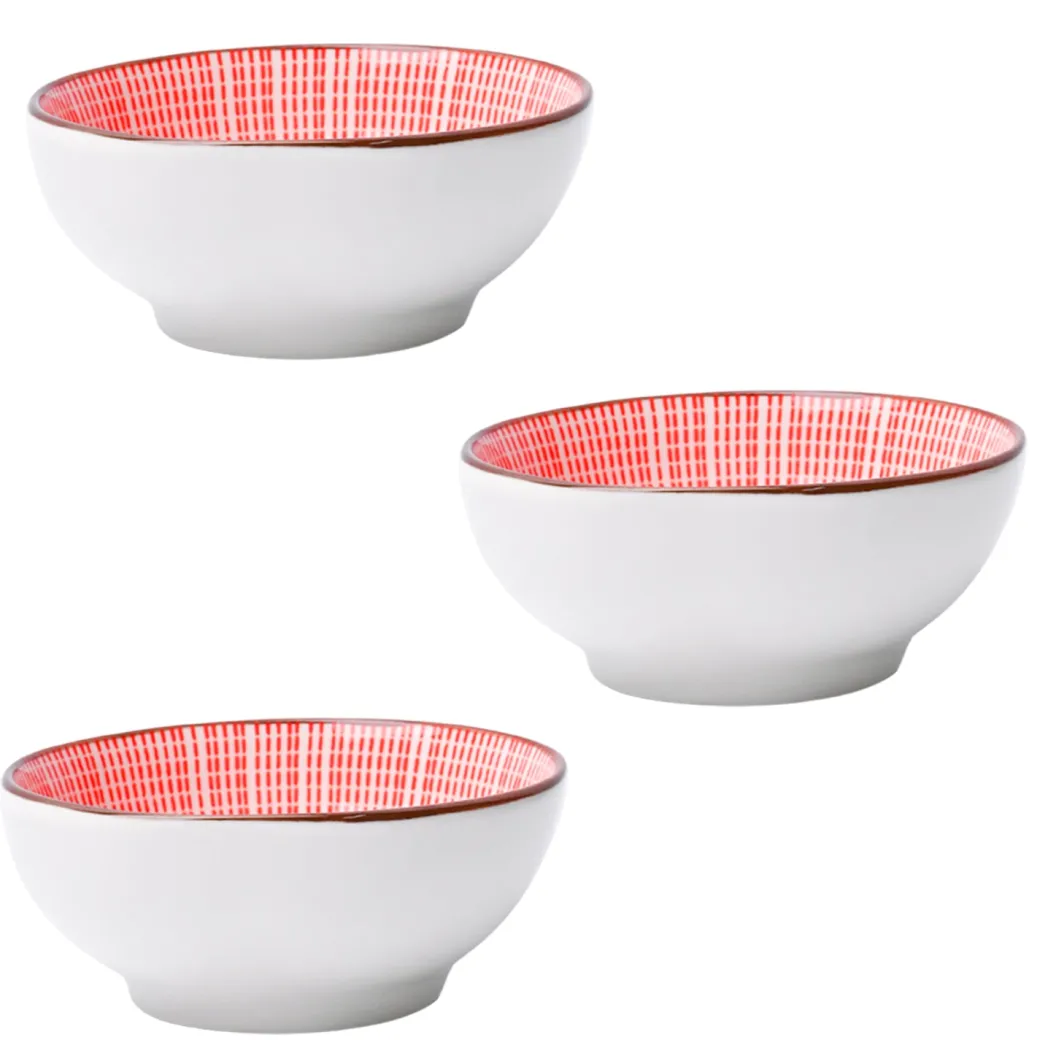 100Ml Red Bowl Set Of 3