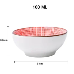 100Ml Red Bowl Set Of 3
