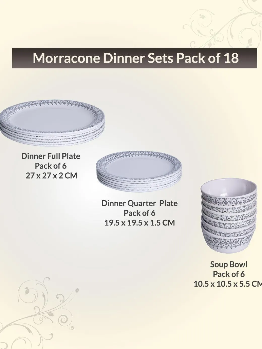 Morracone Dinner Sets - 18 Pcs