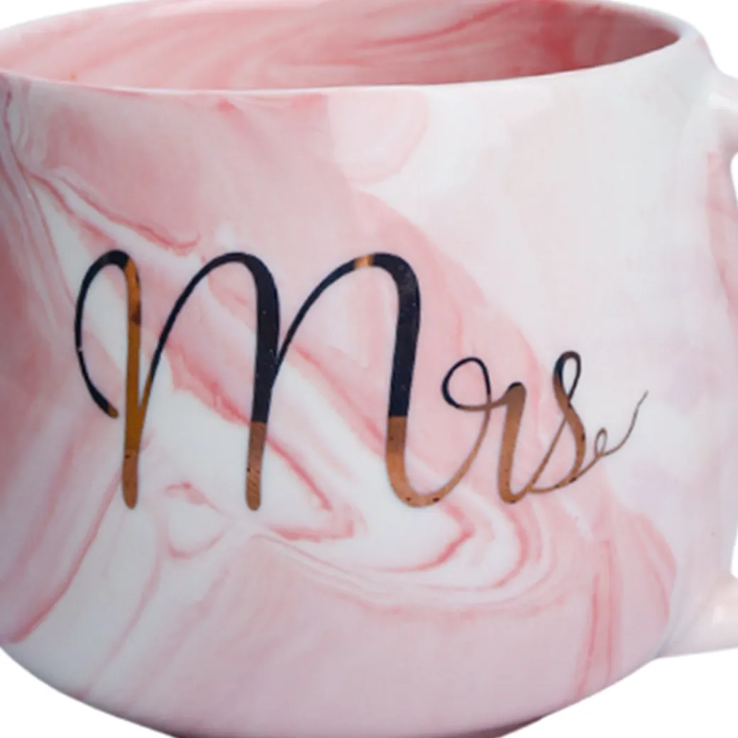 Mrs. Royal Marble Mug - 350mL, Pink