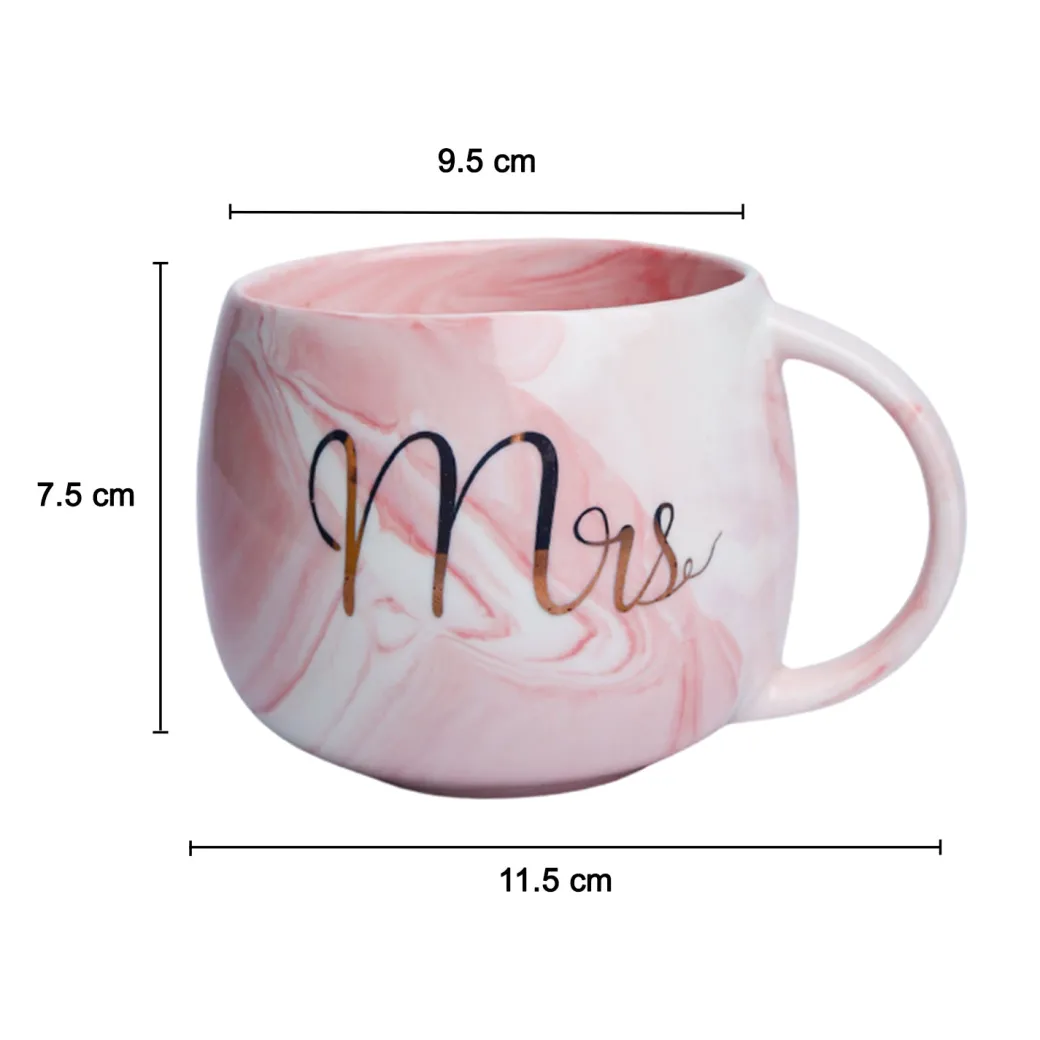 Mrs. Royal Marble Mug - 350mL, Pink