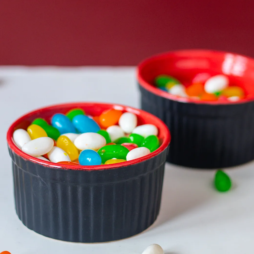Muffin Cup Set – Black & Red (180 ml x 2)