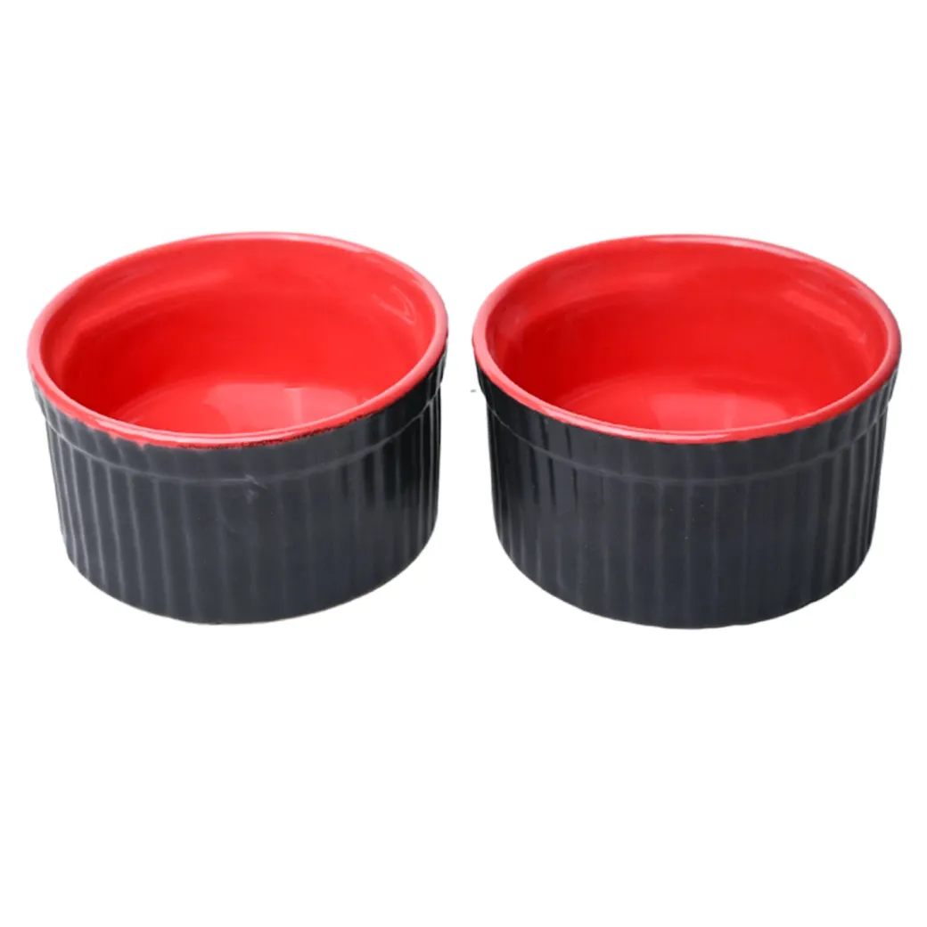 Muffin Cup Set – Black & Red (180 ml x 2)