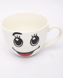 Mug, Emoji Print, for Tea & Coffee, White, Ceramic, 450 mL (Product Images) Issue