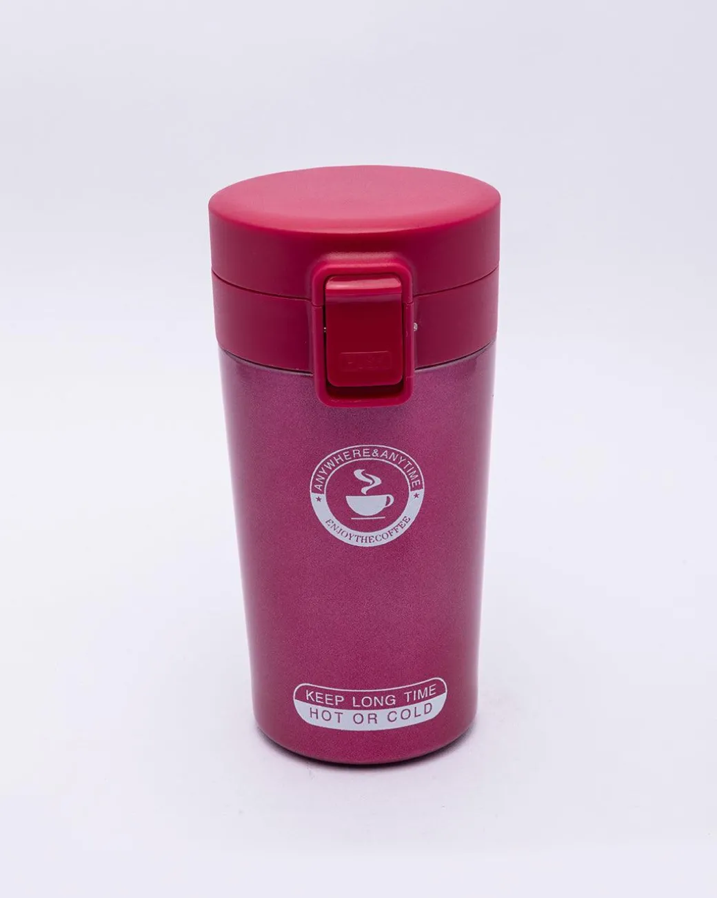 Mug, with Sipper Lid, Tea & Coffee Mug, Red, Stainless Steel, 330 mL