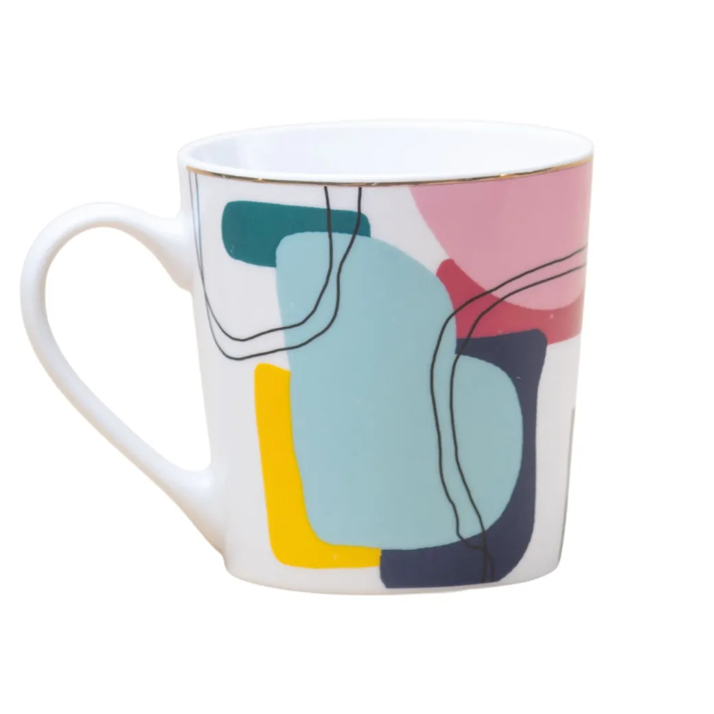 Multicolor Ceramic Coffee Mug 450 Ml - Abstract Cups & Mugs
