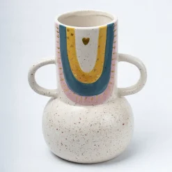 Multicolor Ceramic Vase - Antique Design, Flower Holder