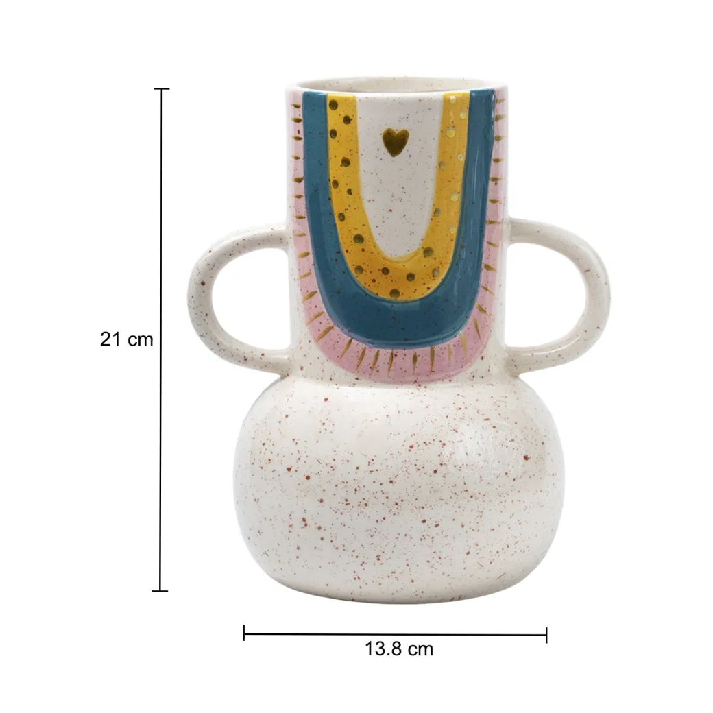 Multicolor Ceramic Vase - Antique Design, Flower Holder