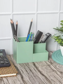 Multi-Purpose Desk Organizer with 4 Compartments - Light Green