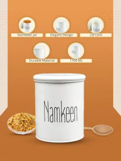 Namkeen Jar With Lid - (Off White, 1700mL)