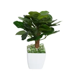 Obcordate Shape Leafs Home Decor Artificial Flower Pot