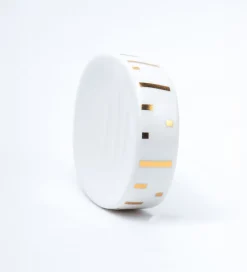 Off White Ceramic Bathroom Set Of 4 - Straight Lines, Bath Accessories